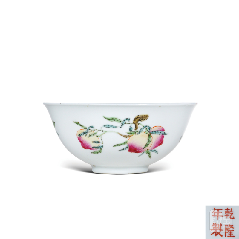 民国粉彩三多纹碗